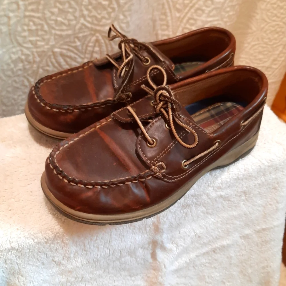 Lands End Boys Brown Loafers size 2